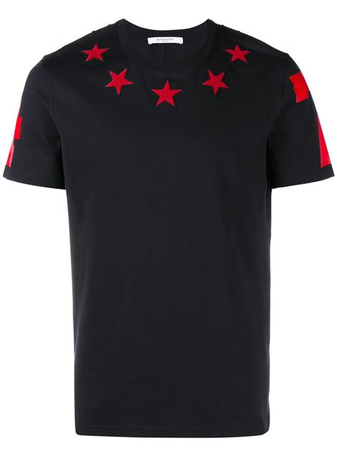 givenchy black shirt with red stars|men's givenchy t shirt sale.